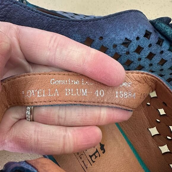 Spring Step L’Artiste Women’s Lovella Blum Blue Multi Leather Flower Appliqué L - Picture 4 of 15